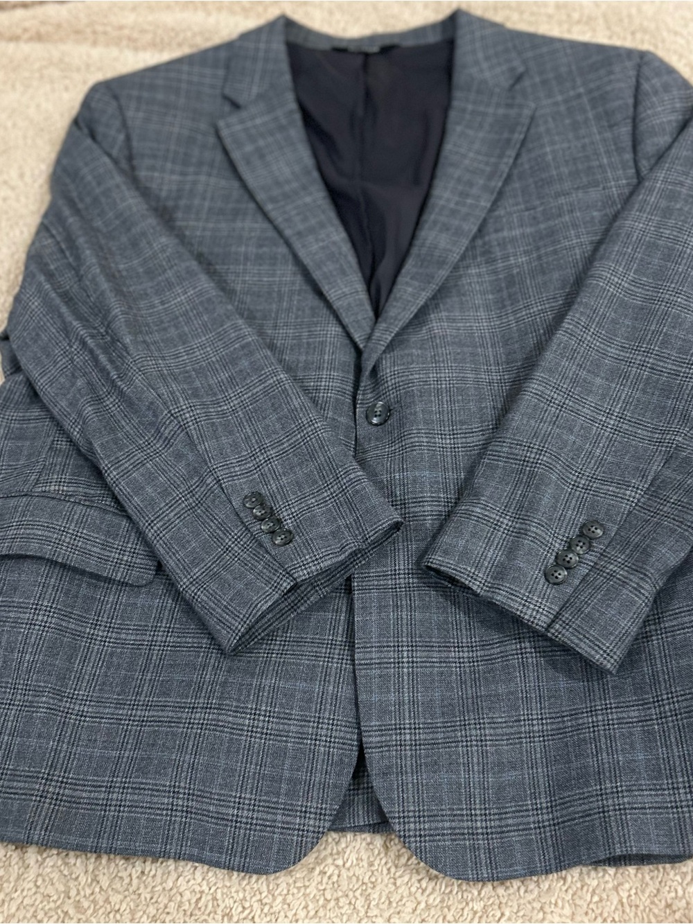 Joseph A. Bank Gray Glen Plaid 100% Wool Sport Coat - Picture 4 of 9